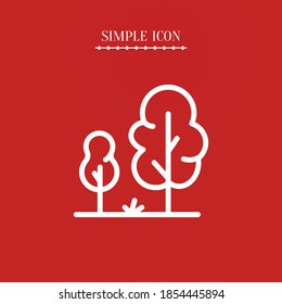 tree icon, outline vector illustration.