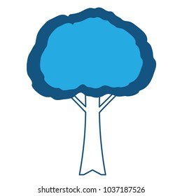 tree icon over white background, blue shading design. vector illustration