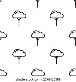 tree icon pattern. Seamless tree pattern on white background.