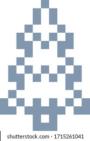 Tree icon in a pixel 8 bit video game art style