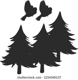 Tree icon, plant icon black vector