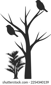 Icono de árbol, icono de planta vector negro
