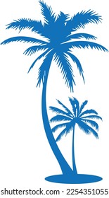 Icono de árbol, icono de planta vector azul