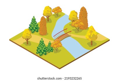 Tree icon. Public park, forest and garden vector image. Nature map element for autumn park illustration
