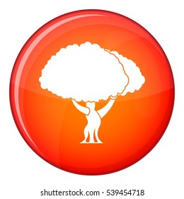 Tree icon in red circle isolated on white background vector illustration