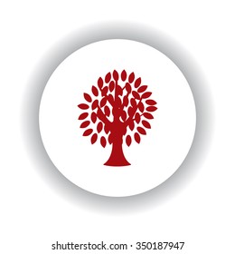 tree icon, red isolated white background