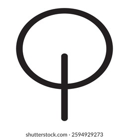 Tree icon with round leaves, symbolizing nature, growth, and harmony. Ideal for eco-friendly, botanical, and environmental themes.