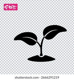 Tree icon, sapling icon, growth icon, EPS format vector icon illustration file