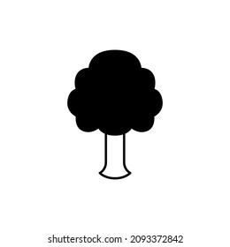 Icono de árbol, icono de guardar tierra en glifo plano negro, estilo relleno aislado en fondo blanco
