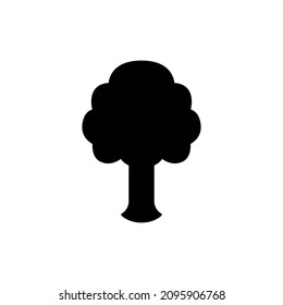 Icono de árbol, icono de guardar tierra en glifo plano negro, estilo relleno aislado en fondo blanco