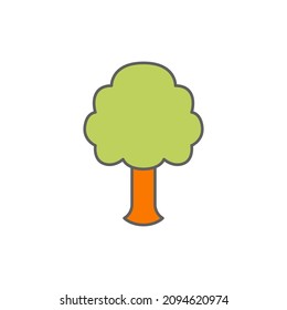 tree Icon, save earth icon in color icon, isolated on white background 