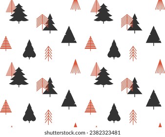 Tree icon seamless pattern. Vector illustration for fabric, packaging, wallpaper, background