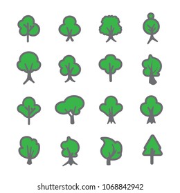 Tree icon set 