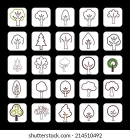 Tree icon set