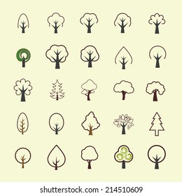 Tree icon set