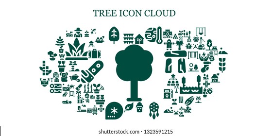 tree icon set. 93 filled tree icons.  Collection Of - Tree, Garlands, Gardener, Leaf, Garden, Global warming, Geisha, Ornament, Green energy, Winter, Field, Bonsai, Plant, Shooting star
