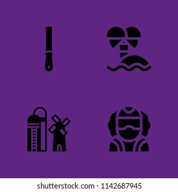 tree icon set. barn, cut and island vector icon for graphic design and web