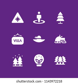 tree icon set with ecology, forest and tree vector icons for web and graphic design
