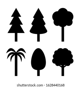 tree icon set flat style for design isolated on white background. vector illustration