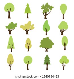 Similar Images, Stock Photos & Vectors of Flat trees set. Flat forest