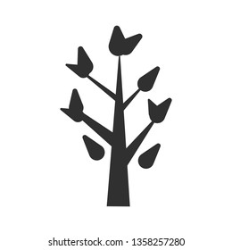 Tree icon set isolated on white background. Vector illustration.