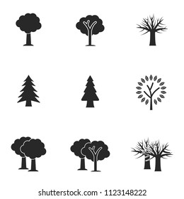 Tree icon set. Line style icon design. UI. Illustration of tree icon. Pictogram isolated set on white. Ready to use in web design, apps, software, print.