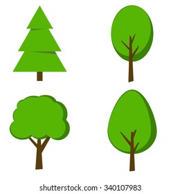 Tree icon set. Nature collection. 