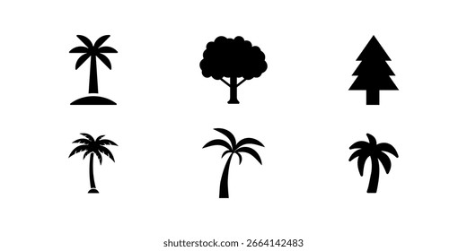 Conjunto de iconos de árbol. Naturaleza y símbolo del parque.
