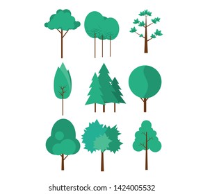 tree icon set on a white background
