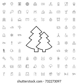 Tree icon. set of outline tourism icons.