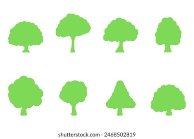 Conjunto de iconos de árbol. Diseño de planta