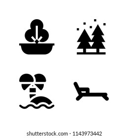 tree icon set with plant, forest and island vector icons for web and graphic design