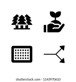 tree icon set with sprout, forest and path vector icons for web and graphic design