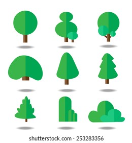 tree icon set vector 