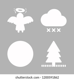 tree icon set. vector set about angel, rain, yard and ecology icons set.