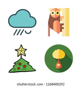 tree icon set. vector set about animals, christmas tree, ecologism and rain icons set.
