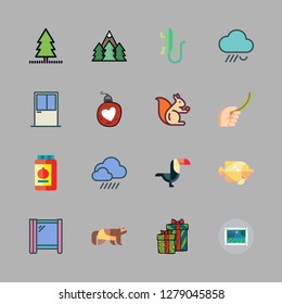 tree icon set. vector set about image, squirrel, branch and yard icons set.