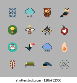 tree icon set. vector set about toucan, palm, landscape and bonsai icon icons set.