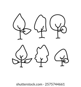 tree icon set vector design