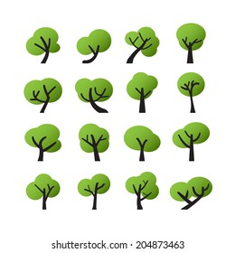 tree icon set, vector eps10.