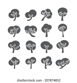 tree icon set, vector eps10.