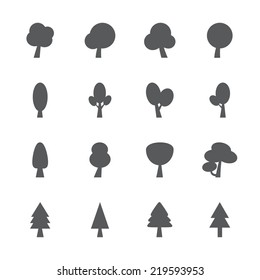 tree icon set, vector eps10.