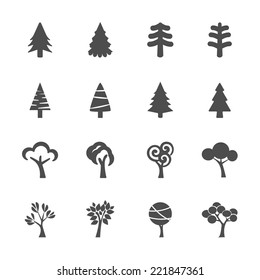 Tree Icon Set, Vector Eps10.