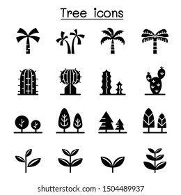 Tree icon set vector illustration graphic design