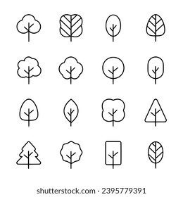 Tree icon set vector illustration