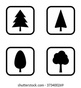 Tree icon set . Vector illustration