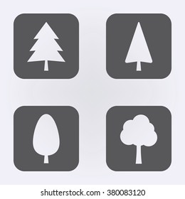 Tree icon set . Vector illustration