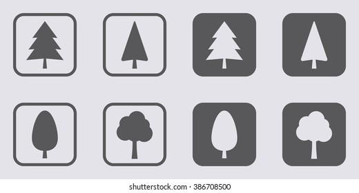 Tree icon set . Vector illustration