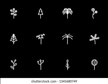Tree icon set - Vector - Plants sign set