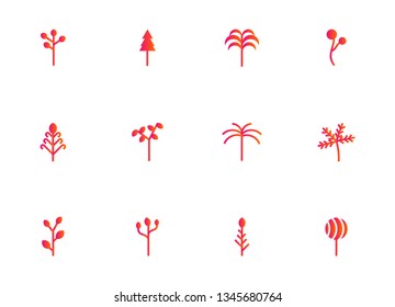 Tree icon set - Vector - Plants sign set